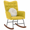 Silla mecedora de terciopelo amarillo 1