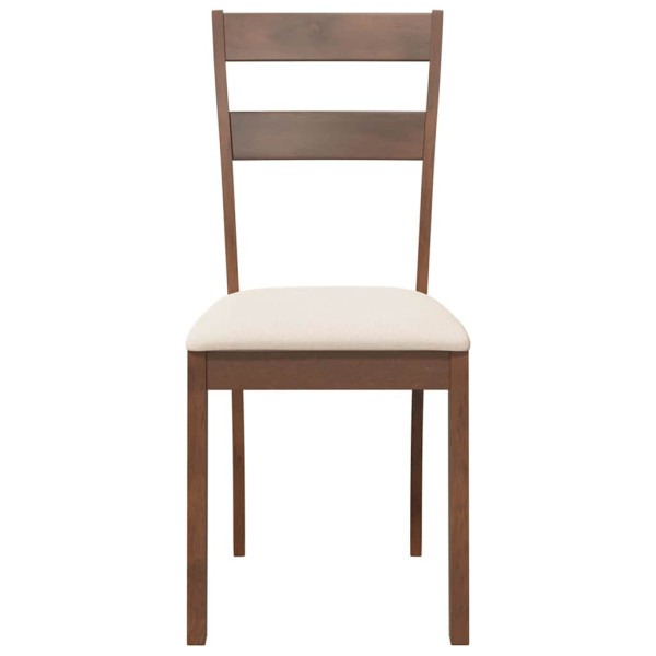 Cadeiras de jantar com almofadões 2 pcs madeira maciça castanho M 5