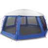 Carpa para piscina con desmontables y paredes azul 690x690 cm 2