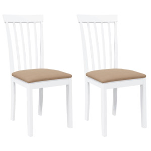 Cadeiras de jantar com almofadões 2 pcs madeira maciça branco H
