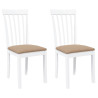 Sillas de comedor con cojines 2uds madera maciza blanco caucho 2