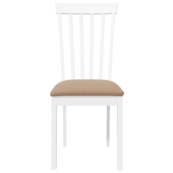 Cadeiras de jantar com almofadões 2 pcs madeira maciça branco M 5