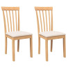 Sillas de comedor con cojines 2uds madera maciza natural caucho 2