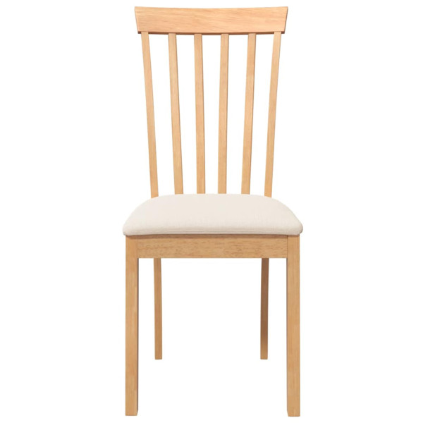 Cadeiras de jantar com almofadões 2 pcs madeira maciça natural M 5
