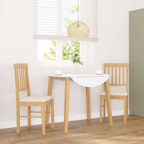 Sillas de comedor con cojines 2 uds madera maciza caucho D