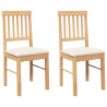 Sillas de comedor con cojines 2 uds madera maciza caucho 2