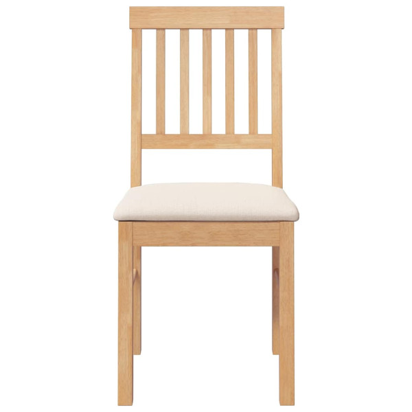 Sillas de comedor con cojines 2 uds madera maciza caucho M 5