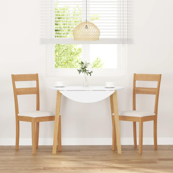 Sillas de comedor con cojines 2uds madera maciza natural caucho M 3