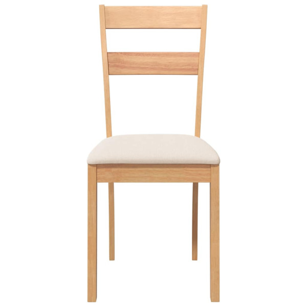 Sillas de comedor con cojines 2uds madera maciza natural caucho M 5