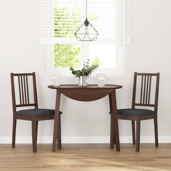 Cadeiras de jantar com almofadões 2 pcs madeira maciça castanho M 3