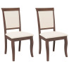 Sillas de comedor con cojines 2 uds madera maciza marrón caucho 2