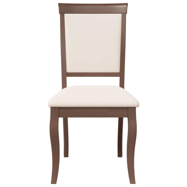 Cadeiras de jantar com almofadões 2 pcs madeira maciça castanho M 5