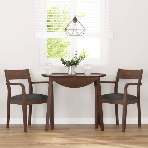 Sillas de comedor con cojines 2 uds madera maciza marrón caucho M 3