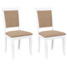 Cadeiras de jantar com almofadões 2 pcs madeira maciça branco 2