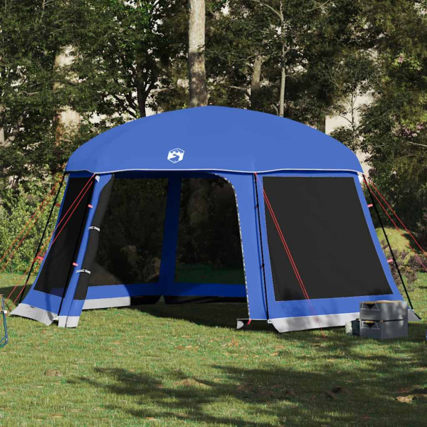 Carpa para piscina con desmontables y paredes azul 512x458 cm D