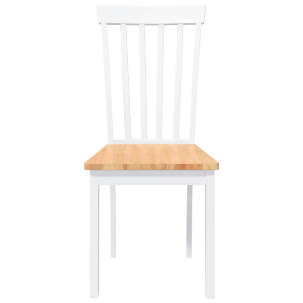 Sillas de comedor 2 unidades madera maciza de caucho blanco M 5