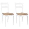 Sillas de comedor con cojines 2uds madera maciza blanco caucho 2