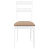 Sillas de comedor con cojines 2uds madera maciza blanco caucho 5