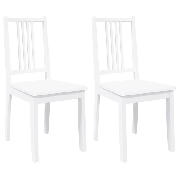 Cadeiras de jantar 2 pcs madeira de seringueira maciça branco M 2