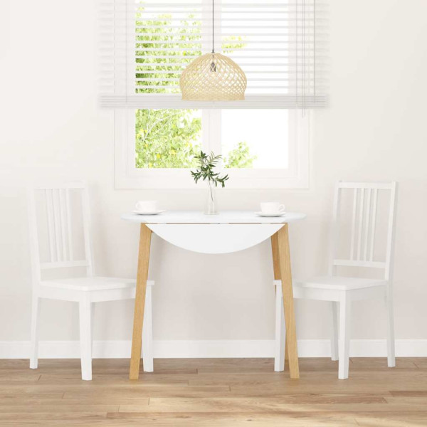 Cadeiras de jantar 2 pcs madeira de seringueira maciça branco M 3