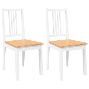 Cadeiras de jantar 2 pcs madeira de seringueira maciça branco H