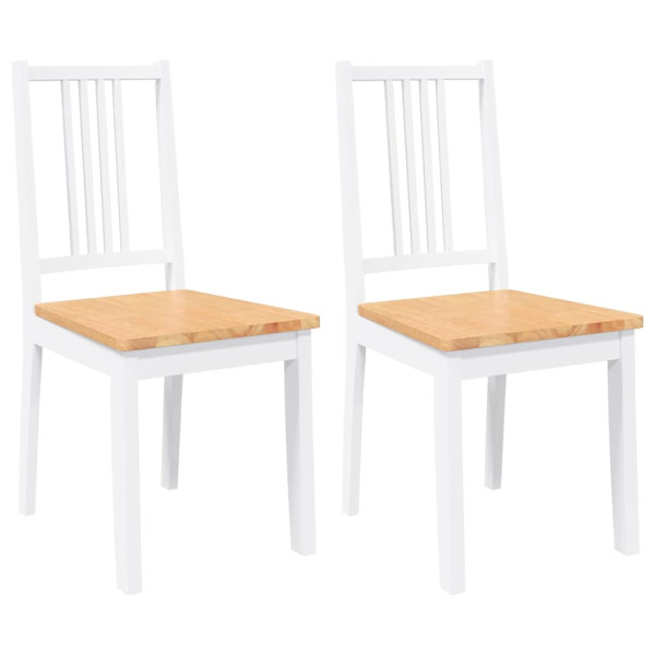 Cadeiras de jantar 2 pcs madeira de seringueira maciça branco M 2