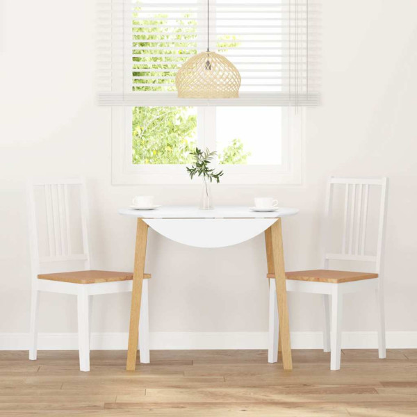 Sillas de comedor 2 unidades madera maciza de caucho blanco M 3