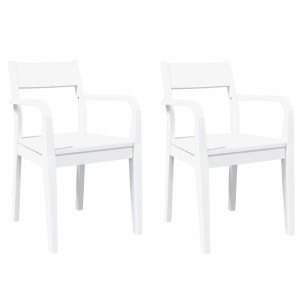 Sillas de comedor 2 unidades madera maciza de caucho blanco H