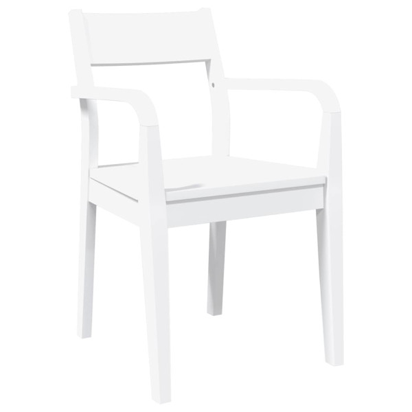 Sillas de comedor 2 unidades madera maciza de caucho blanco M 4