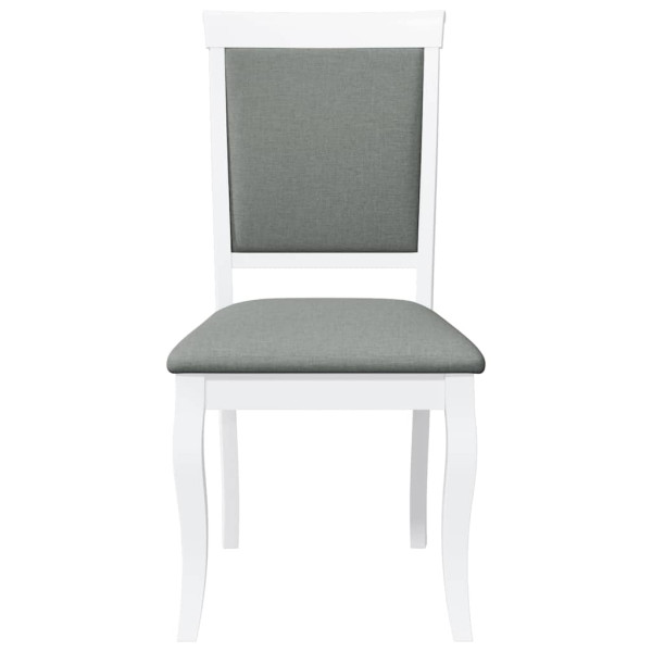 Cadeiras de jantar com almofadões 2 pcs madeira maciça branco M 5