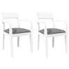 Cadeiras de jantar com almofadões 2 pcs madeira maciça branco 2