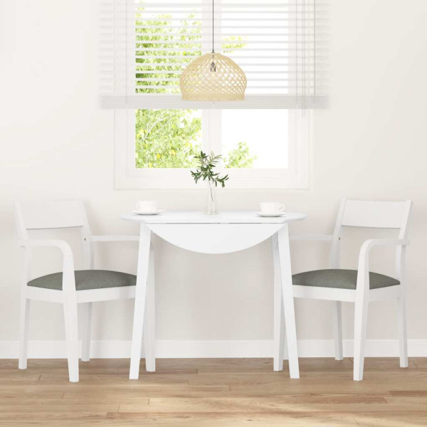 Cadeiras de jantar com almofadões 2 pcs madeira maciça branco M 3