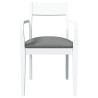 Cadeiras de jantar com almofadões 2 pcs madeira maciça branco 5