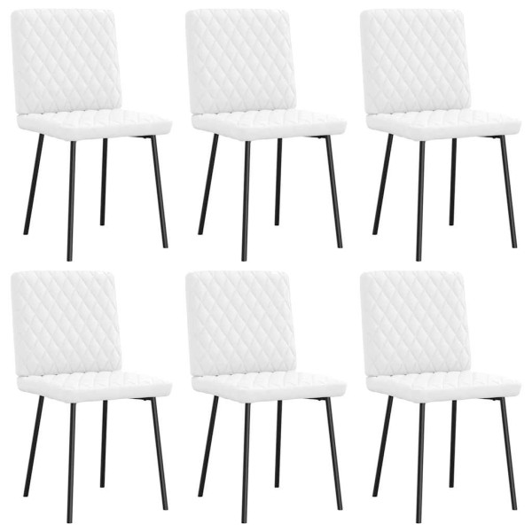 Sillas de comedor 6 uds cuero sintético blanco D
