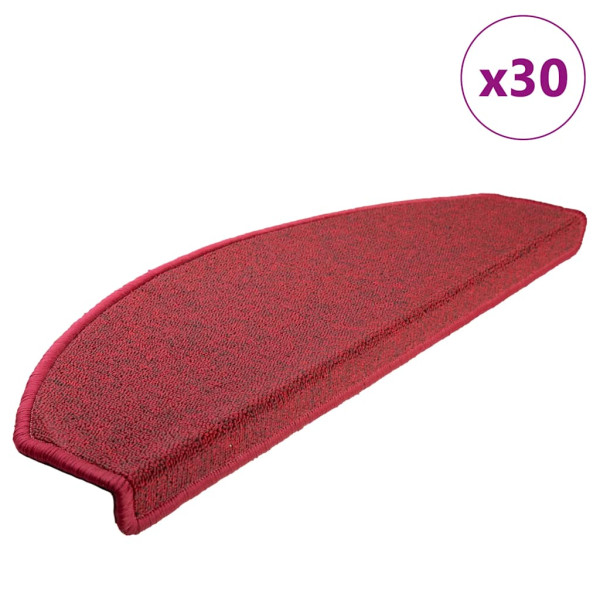 Alfombrilla escalera 30 uds rojo burdeos 65x24x4 cm D