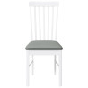 Cadeiras de jantar com almofadões 2 pcs madeira maciça branco 5