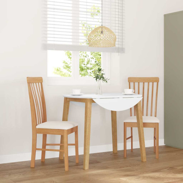 Sillas de comedor con cojines 2 uds madera maciza caucho D