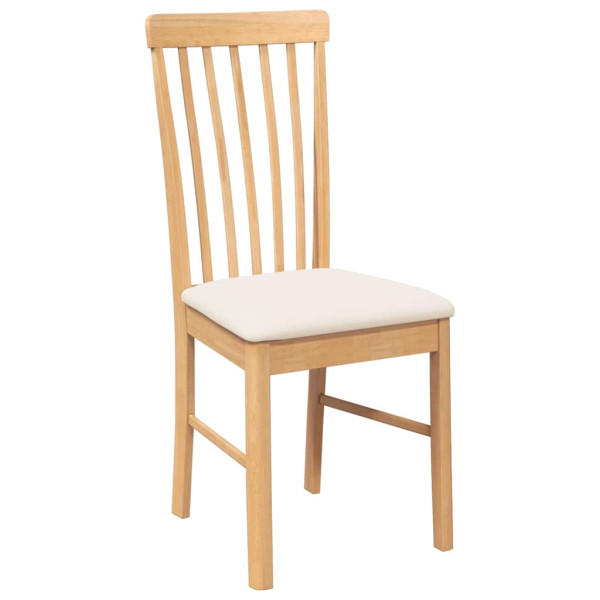 Sillas de comedor con cojines 2 uds madera maciza caucho M 4