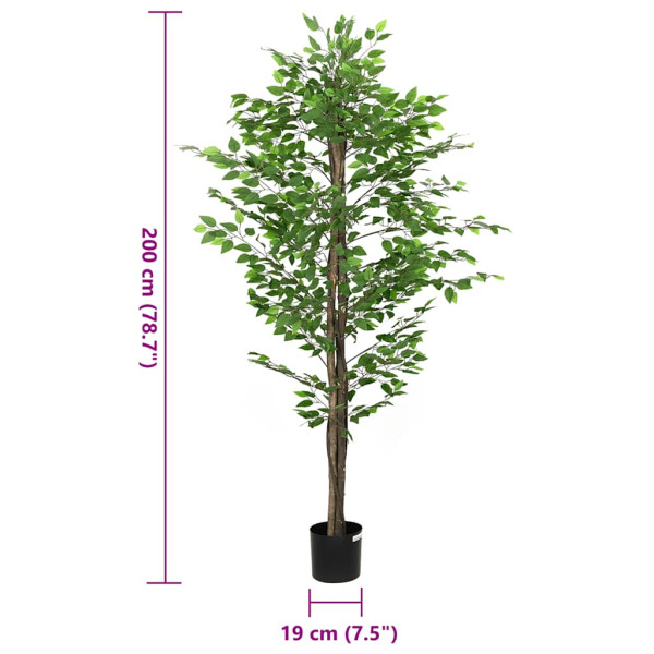 Planta Ficus Artificial 1260 Hojas 200 cm Verde M 5
