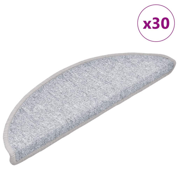 Alfombrilla escalera 30 uds gris claro 56x17x3 cm D