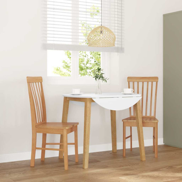 Sillas de comedor 2 unidades madera maciza de caucho D