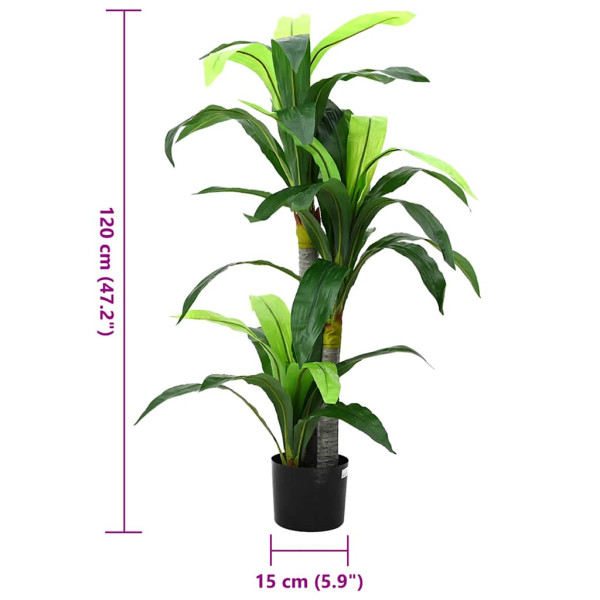 Árvore Dracaena artificial 36 folhas 120 cm verde M 5