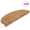 Alfombrilla escalera 30 uds beige 65x21x4 cm 1