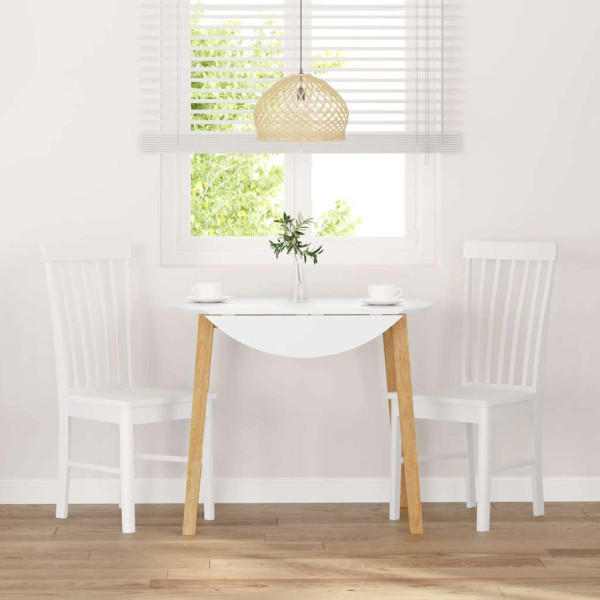 Sillas de comedor 2 unidades madera maciza de caucho blanco M 3