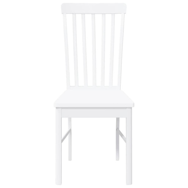 Cadeiras de jantar 2 pcs madeira de seringueira maciça branco M 5