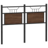 Cabecero de madera de ingeniería y acero marrón roble 120 cm 2