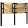 Cabeceira de cama 140 cm madeira de mangueira maciça e ferro 5