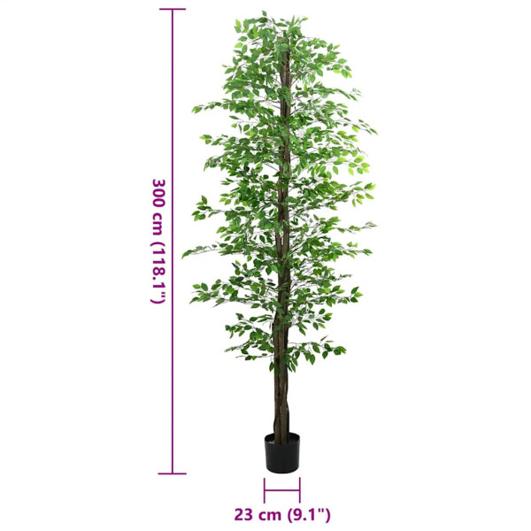 Planta de Ficus artificial 2016 folhas 300 cm verde M 5