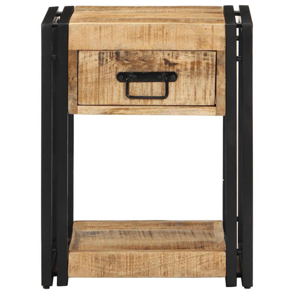 Mesita de noche madera maciza de mango 40x35x50 cm M 3