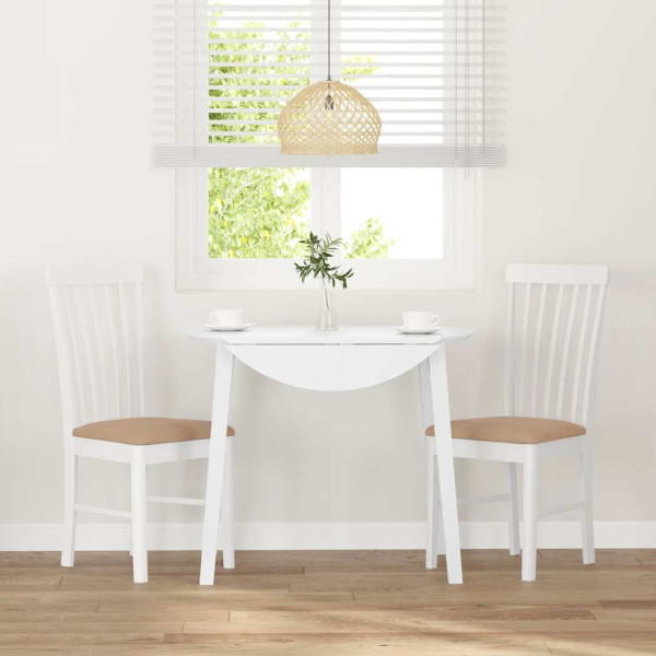 Cadeiras de jantar com almofadões 2 pcs madeira maciça branco M 3